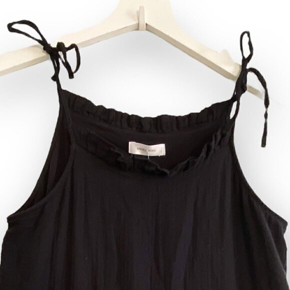 Anine Bing Agnes‎ Black Tie Shoulders Maxi Dress, Size L - Picture 11 of 13